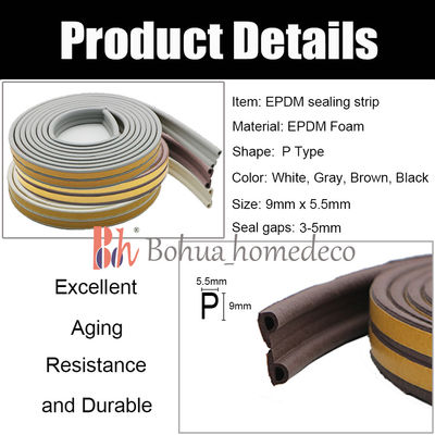 форма p уплотнений 9x5.5mm EPDM резиновая Weatherstrips для двери и окна