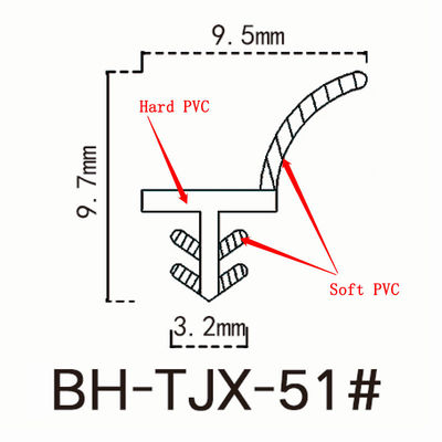 Уплотнения обнажать погоды PVC ODM watertight на деревянная доска обхода 9.7*9.5mm