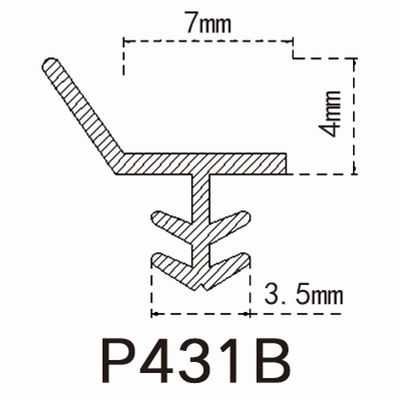 Мягкий резиновый обнажать погоды PVC на деревянная доска обхода 7*4mm